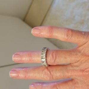 14kt white gold and cubic zirconia band
